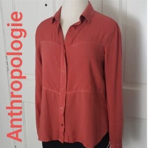 NEW Anthropologie Cloth & Stone Rust Button down blouse Size MEDIUM